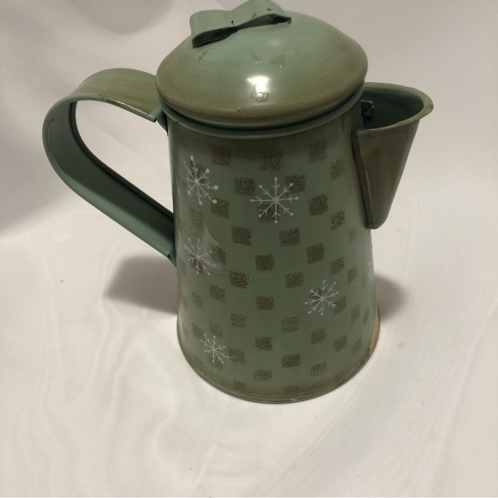 Yankee Candle Vintage/Primitive Style Metal Teapot Votive Candle Holder Snowman - Picture 4 of 7